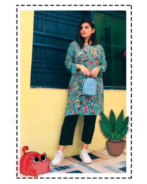 Kcallspeeret Dark Green Digital Printed Shirt